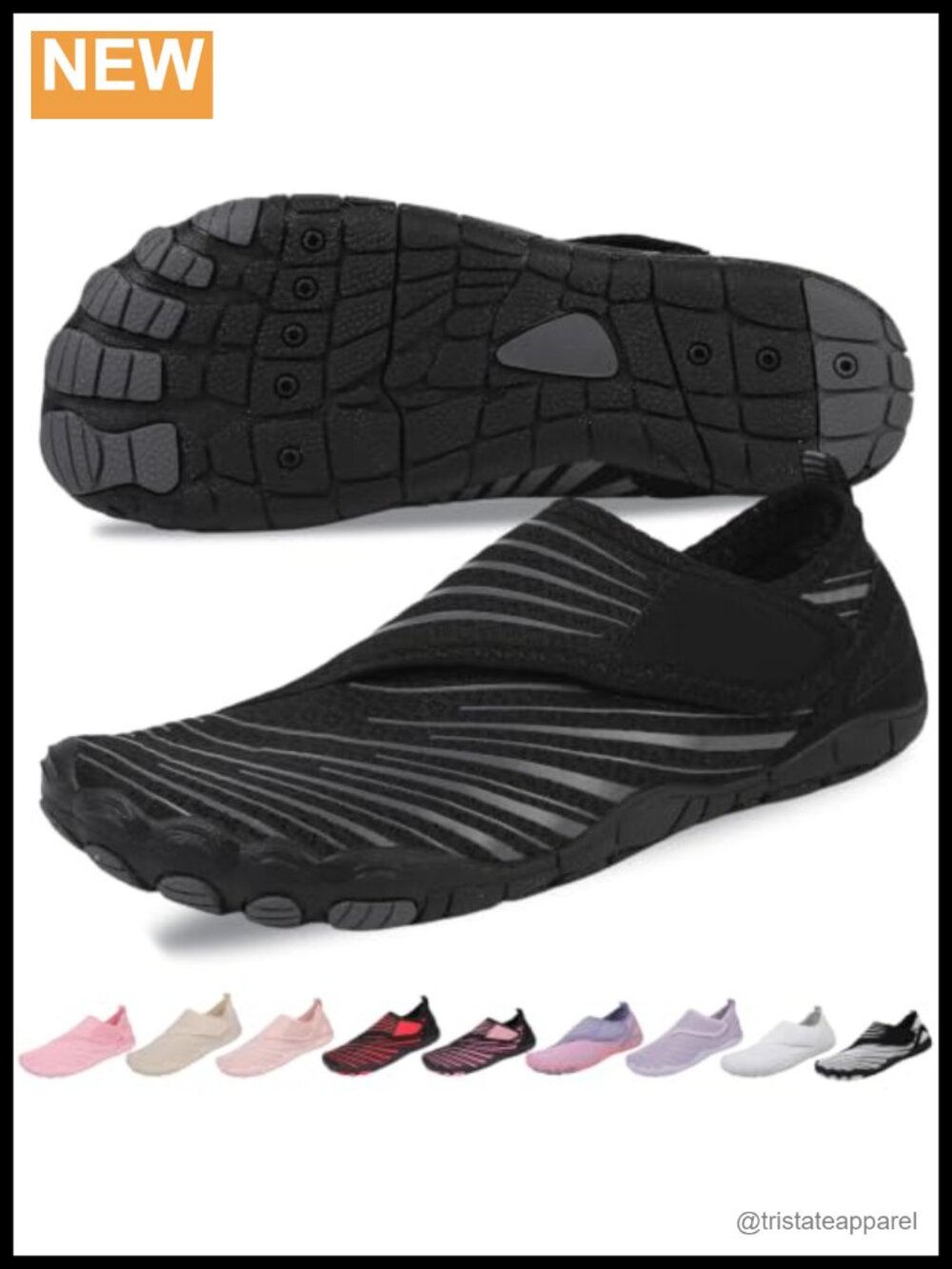 Wide Toe Box Barefoot Water Shoes Non-Slip Quick-Dry Slip-On Hiking Sandals